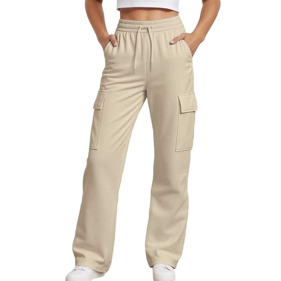 SonxaHe Toddler Girl's Pants Drawstring Elastic Waist Straight Leg Active Comfy Athletic School Trousers Beige,Sized 4-5