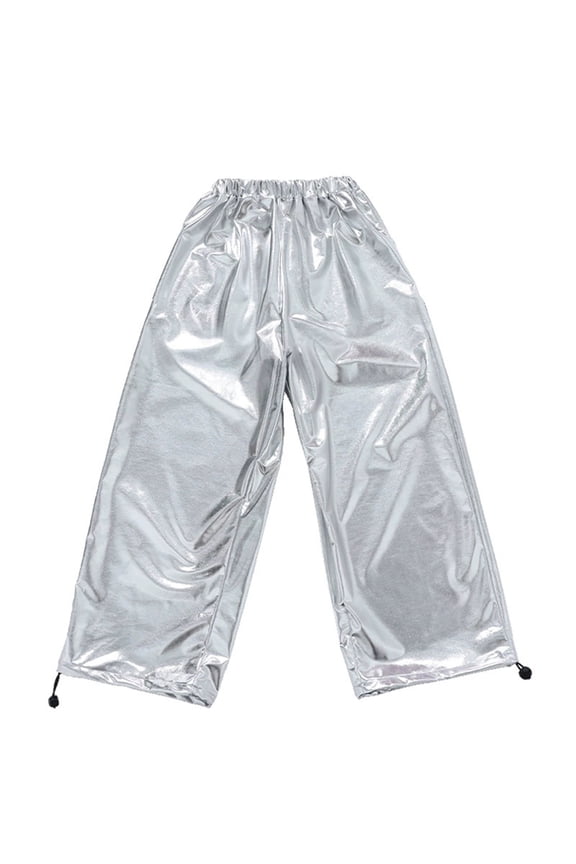 Toddler Girl's Pants Sequin Letter Prints Straight Wide Leg Pants Kids Streetwear Jazz Dance Party Costume Trousers Gray,Sized 3-4