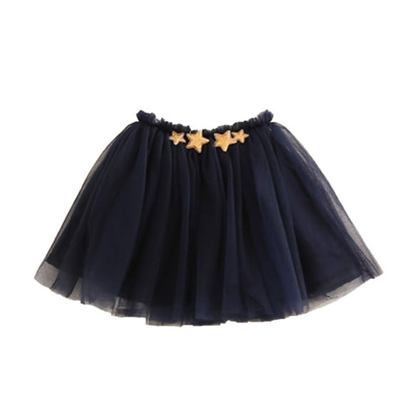 SonxaHe Toddler Girl's Skirt 3D Star Dancewear Party Ballet Dance Tutu Skirt Child Elastic Waist Swing Tulle Skirts Blue,Sized 4-5