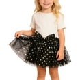 thumbnail image 1 of SonxaHe Toddler Girls Skirt Bowknot Polka Dot Sequins Mesh Skirt Children Holiday Loose Ballet Party Skirts Black,Sized 2-3, 1 of 3