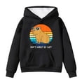 thumbnail image 1 of SonxaHe Toddler Girls' Hooded Sweatshirts Cartoon Capybara Oversized Pocket Hoodies Kids Comfy Fall Winter Hoodies Black,Sized 4-5, 1 of 3