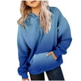 thumbnail image 1 of SonxaHe Toddler Girls Hooded Sweatshirts Gradient Long Sleeve Oversized Fashion Casual Clothes with Pockets Blue,Sized 4-5, 1 of 6