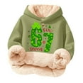 thumbnail image 1 of SonxaHe Toddler Girls Hoodie Fleece Lined Thick Warm Soft Hooded Top Kids Thermal Cozy Oversized Winter Hoodies Green,Sized 3-4, 1 of 3