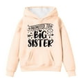 thumbnail image 1 of SonxaHe Toddler Girls Hoodies Long Sleeve Letter Print Oversized Comfy Spring Fall Hooded Sweatshirt Beige,Sized 3-4, 1 of 3