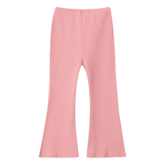 SonxaHe Toddler Girls Pants Elastic Waist Stretchy Flared Leggings Child Active Soft Cozy Basic Spring Trousers Red,Size 2-3 Y