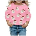 thumbnail image 1 of SonxaHe Toddler Girls Sweatshirt Christmas Santa Print Long Sleeved Top Kids Xmas Holiday Party Loose Fall Winter Sweatshirts Pink,Sized 3-4, 1 of 3
