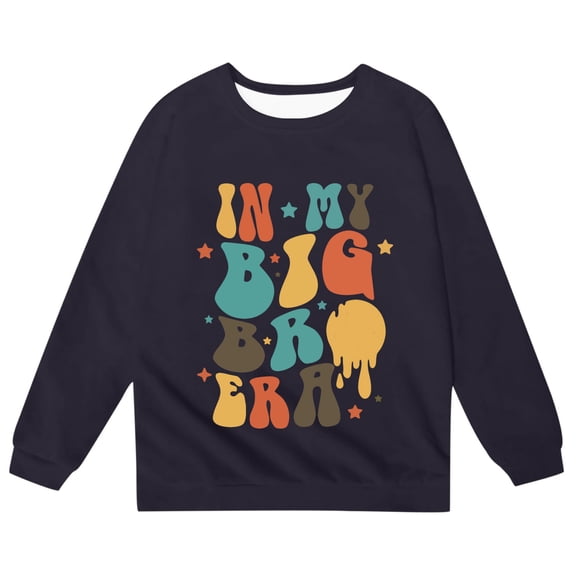 SonxaHe Toddler Girls Sweatshirt Letter Print Loose Long Sleeve Tshirt Kids Streetwear Comfy Soft Autumn Sweatshirts Blue,Sized 4-5