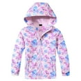 thumbnail image 1 of SonxaHe Toddler Girls Windbreaker Jacket Lined Hooded Softshell Jacket Waterproof Outdoor Sports Raincoat Pink,Sized 2-3, 1 of 8