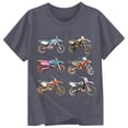 thumbnail image 1 of SonxaHe Tshirt for Infant Boy Motorcycle Prints Short Sleeve Crew Neck T Shirt Fashion Durable Relaxed Tops Gray, 1 of 2