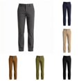 thumbnail image 1 of Sonxahe Big Boy's Casual Chino Pants Button Closure Straight Fit Kids Trousers Bottoms,Grey, 1 of 4