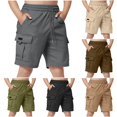 thumbnail image 1 of Sonxahe Big Boy's Pull On Cargo Shorts Solid Summer Slim Fit Classic Athletic Shorts,Grey, 1 of 7