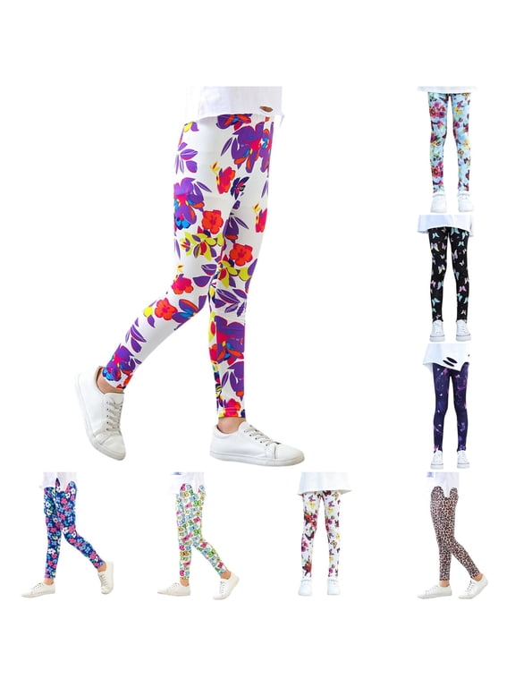 Butterfly Print Stretch Leggings for Toddler Girls Casual Pants Active Pants,Yellow