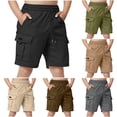 thumbnail image 1 of Sonxahe Toddler Boy's Pull On Cargo Shorts Solid Summer Slim Fit Classic Athletic Shorts,Black, 1 of 7