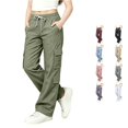 thumbnail image 1 of Sonxahe Toddler Girl's Cargo Pants Drawstring Multi Pocket Kids Pants Daily Bottoms,Army Green, 1 of 7