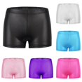 thumbnail image 1 of Sonxahe Toddler Girl's Leather Athletic Shorts Stretchy Solid Safety Shorts Party Summer Bottoms,Black, 1 of 7
