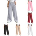 thumbnail image 1 of Sonxahe Toddler Girls' Solid Wide Leg Pantscozy Bottomsindoor Daily Trousers,Grey, 1 of 8