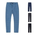 thumbnail image 1 of Sonxahe Tween Boy's Classic Straight Fit Dress Trousers Solid Plaid Formal Wear Casual Pants School Bottoms,Sky Blue, 1 of 3
