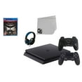 thumbnail image 1 of Pre-Owned Sony 2215A PlayStation 4 Slim 500GB Gaming Console Black 2 Controller Included with Batman: Arkham Knight Game BOLT AXTION Bundle, 1 of 7