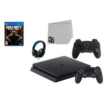 Pre-Owned Sony 2215A PlayStation 4 Slim 500GB Gaming Console Black 2 Controller Included with Call Of Duty Black Ops 3 Game BOLT AXTION Bundle Lke New