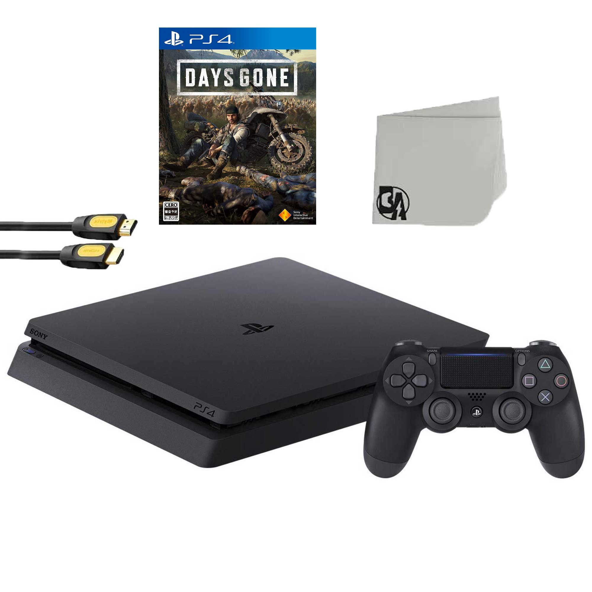 Sony 2215A PlayStation 4 Slim 500GB Gaming Console Black 2 Controller  Included with Days Gone Game BOLT AXTION Bundle Like New 