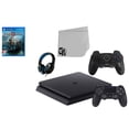 thumbnail image 1 of Pre-Owned Sony 2215A PlayStation 4 Slim 500GB Gaming Console Black 2 Controller Included with God Of War Game BOLT AXTION Bundle Lke New, 1 of 7