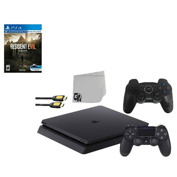 Pre-Owned Sony 2215A PlayStation 4 Slim 500GB Gaming Console Black 2 Controller Included with Resident Evil 7 Game BOLT AXTION Bundle Lke New