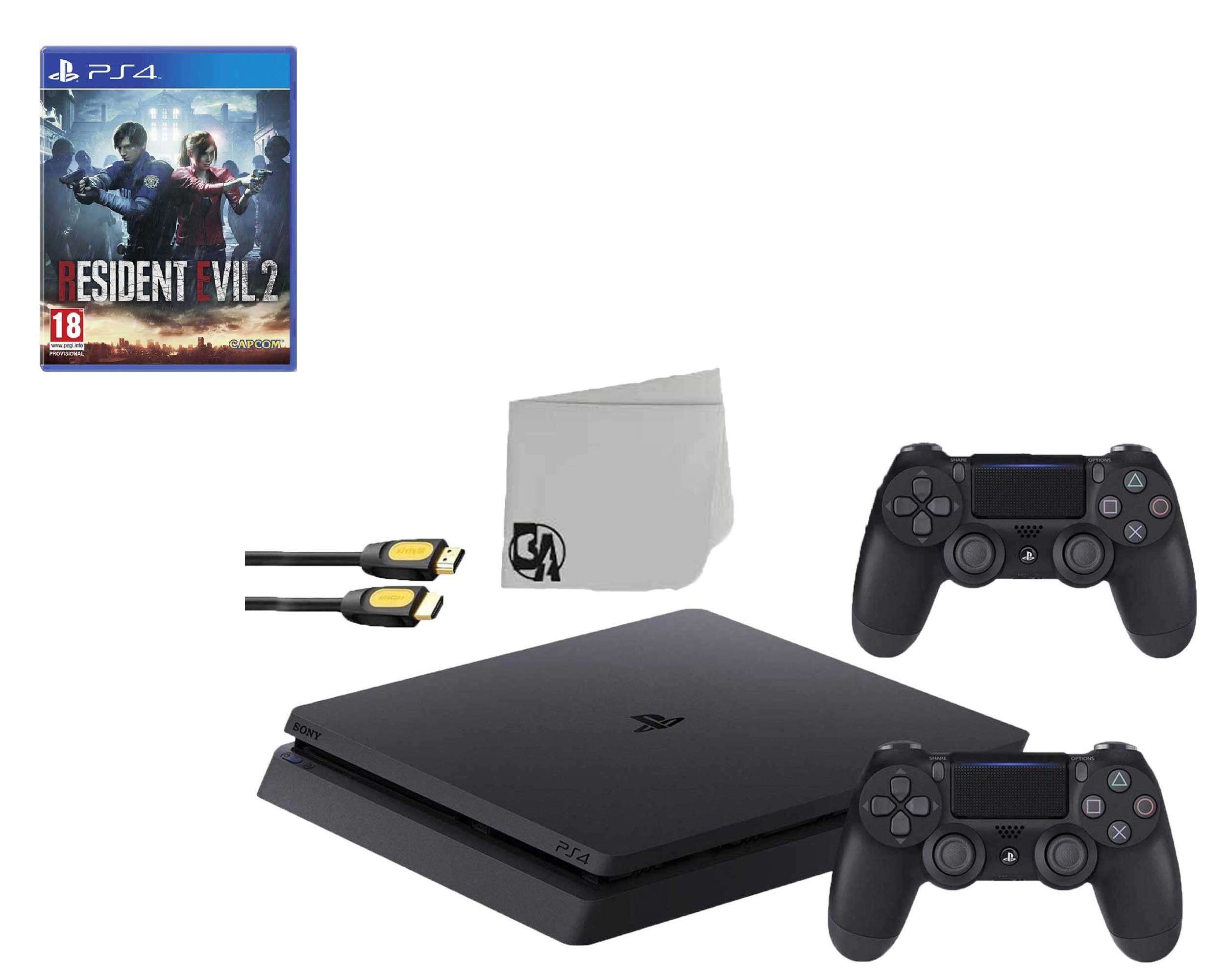 Sony PlayStation 4 500GB Gaming Console Black with Resident Evil 2 BOLT  AXTION Bundle Like New