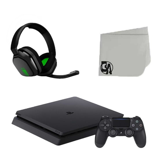Sony 2215A PlayStation 4 Slim 500GB Gaming Console Black with Astro A10 Gaming BOLT AXTION Bundle Lke New Black Green