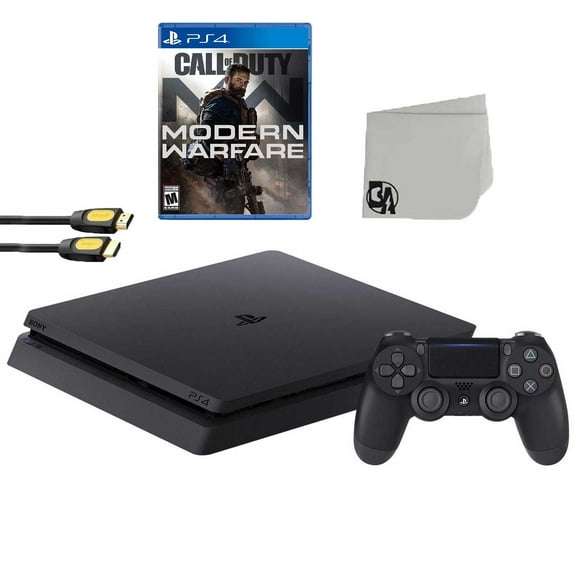 Pre-Owned Sony 2215A PlayStation 4 Slim 500GB Gaming Console Black with Call Of Duty-Modern Warfare Game BOLT AXTION Bundle Lke New