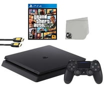Restored Sony 2215A PlayStation 4 Slim 500GB Gaming Console Black with GTA V Game BOLT AXTION Bundle (Refurbished)