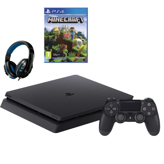 Pre-Owned Sony 2215A PlayStation 4 Slim 500GB Gaming Console Black with Minecraft Game, 1, 1, 1