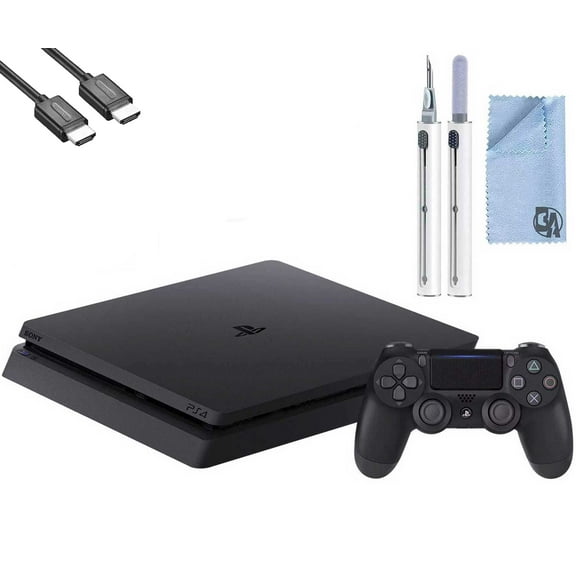 Pre-Owned Sony 2215B PlayStation 4 Slim 1TB Gaming Console Black, HDMI Cable With Cleaning Kit
