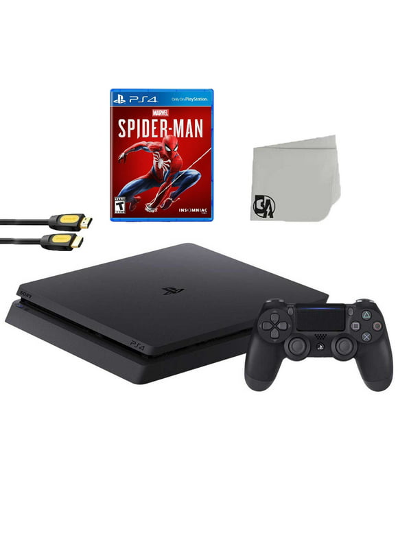 Sony 2215B PlayStation 4 Slim 1TB Gaming Console Black with Spider-Manr Game BOLT AXTION Bundle Lke New