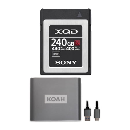 Sony 240GB XQD G Series Memory Card with Koah Reader Bundle