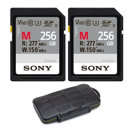 Sony 256GB V60 UHS-II M-Series Memory Card Read 277 MB/s Write 150 MB/s (2-pack) bundle