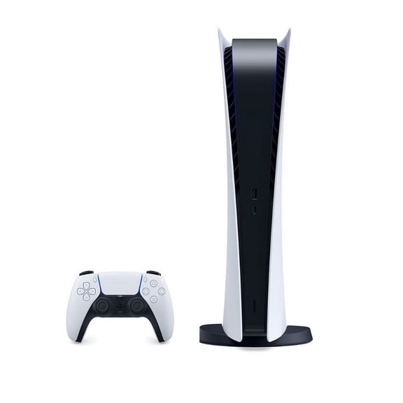 Restored Sony PlayStation 5, 3D Audio; Stereo; Controller Built-In Mic, Digital Edition Console 825GB, White, 1, 1