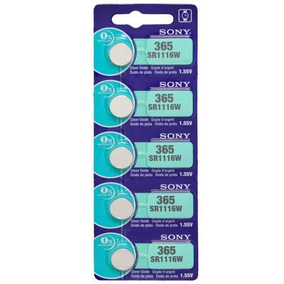 Sony 365 (SR1116W) 1.55V Silver Oxide 0%Hg Mercury Free Watch Battery (7 Batteries)