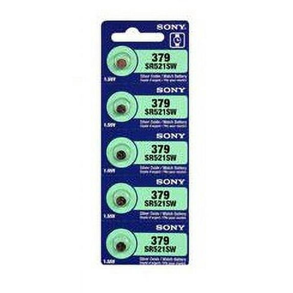 Sony 379 - SR521 Silver Oxide Button Battery 1.55V - 100 Pack + FREE SHIPPING!
