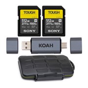 Sony 512 GB TOUGH M Series UHS-II SDXC Memory Card (2-Pack) and Storage Case