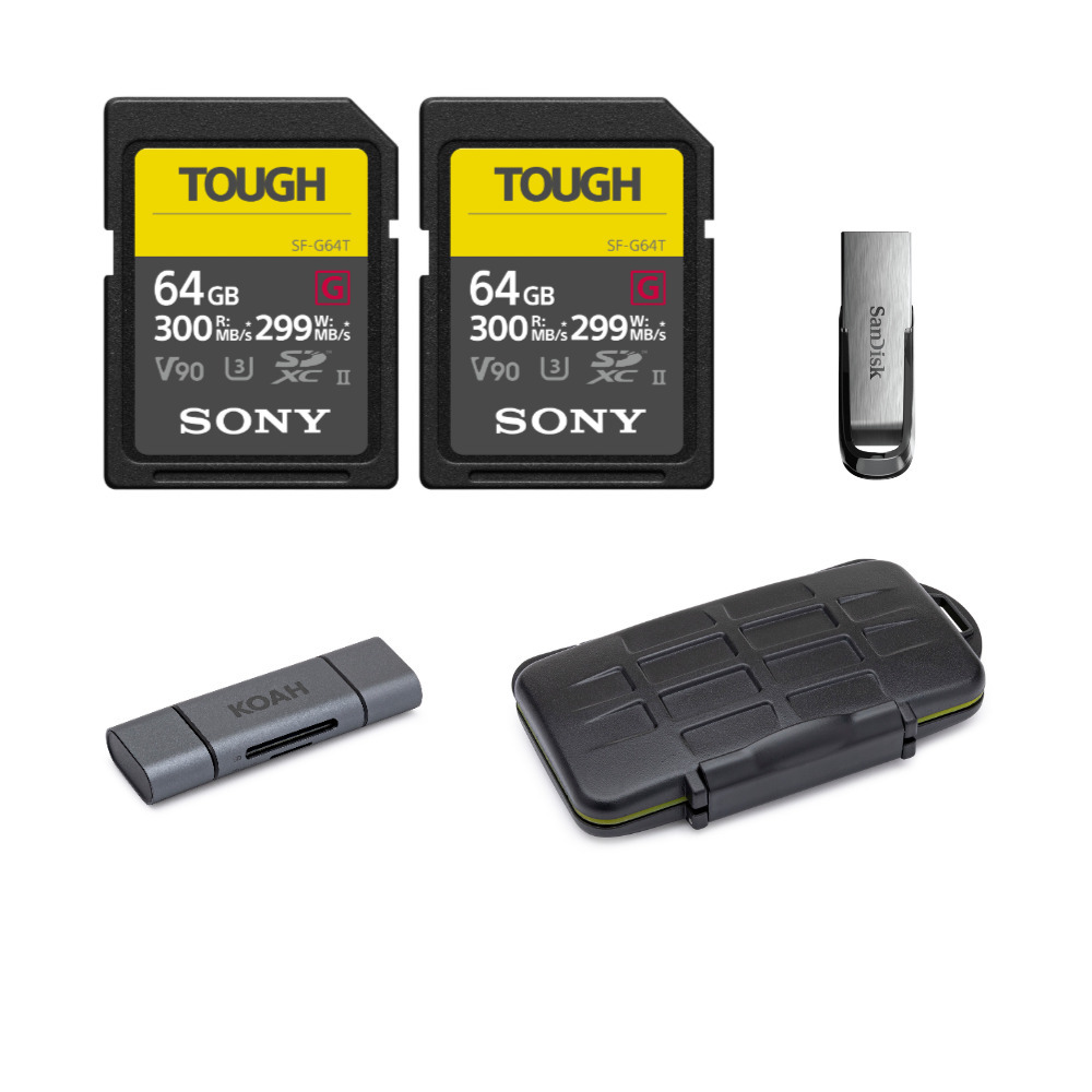 Sony 64GB G-Series Media Bundle (2-Pack) with 32GB USB Flash Drive Bundle