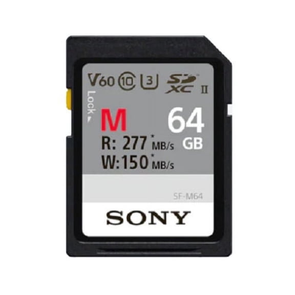 Sony 64GB V60 UHS-II M-Series Memory Card (Read 277 MB/s Write 150 MB/s)