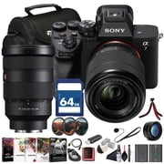 Sony  7 IV Mirrorless Camera Kit ILCE-7M4K/B with 28 70mm OSS Lens | 33 MP Full-Frame Sensor | 4K/60p Video | FE 24-70 Lens, 64GB Memory Card, Filter Kit, Bag, NP-FZ100 Compatible Battery and More