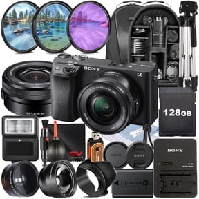 Sony A6400 Mirrorless Camera with 16-50mm Lens + SanDisk 128GB Memory Card + Backpack + SV Premium Accessory Bundle (International Model)