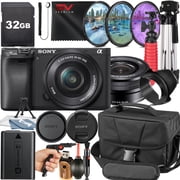 Sony A6400 Mirrorless Camera with 16-50mm Lens + SanDisk 32GB Memory Card + Tripod + SV Premium Accessory Bundle International Model