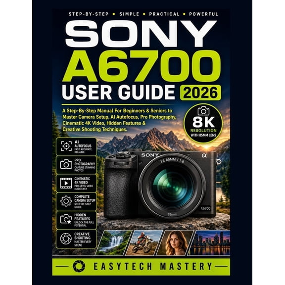 Sony A6700 User Guide 2026: A Step-By-Step Manual For Beginners & Seniors to Master Camera Setup, AI Autofocus, Pro Phot, (Paperback)