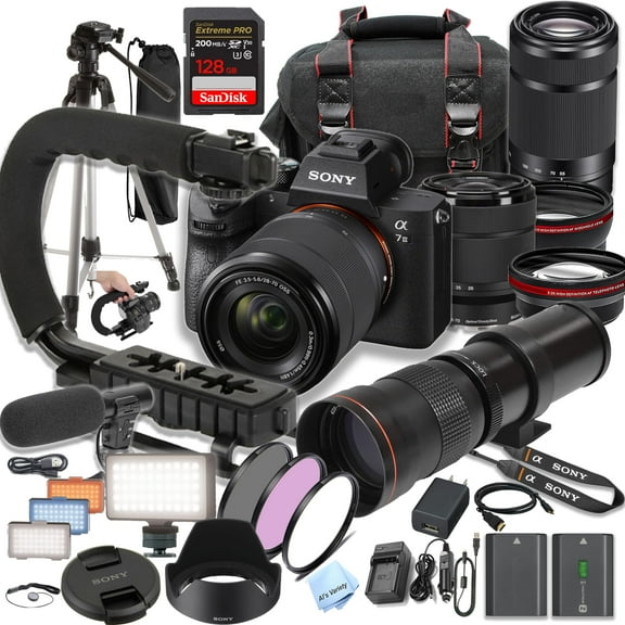 Sony A7 III with 28-70mm + 55-210mm Lenses + 420-800mm Super Telephoto Lens +128GB Extreme SD Card and More