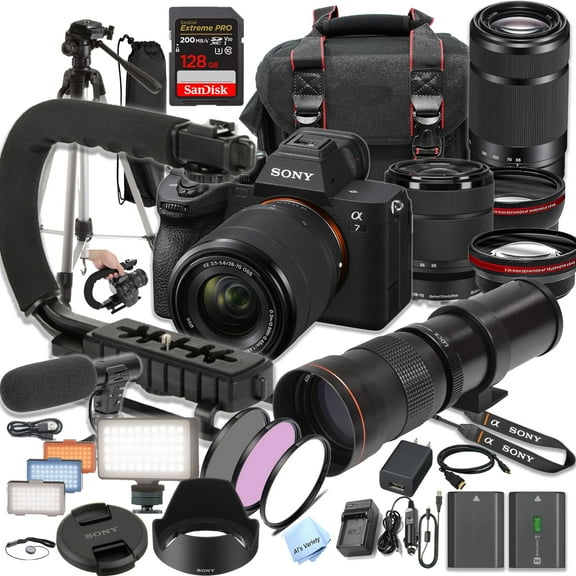 Sony A7 IV with 28-70mm + 55-210mm Lenses + 420-800mm Lens +128GB Extreme SF Card and More