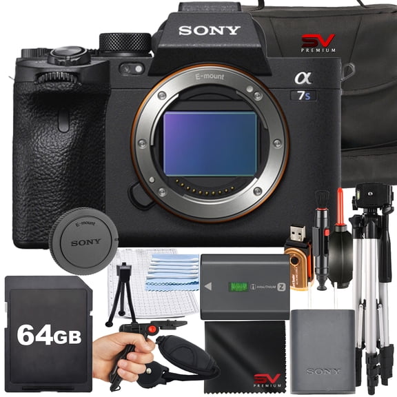 Sony A7S III Mirrorless Camera (Body Only)(Black) + SanDisk 128GB Memory Card + Case + Filter Kit + SV Premium Accessory Bundle (International Model)