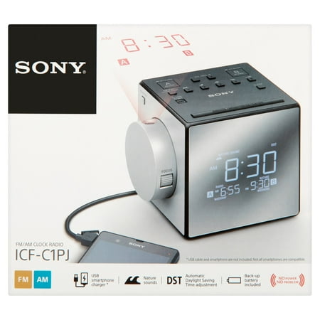 Sony - AM/FM Dual-Alarm Clock Radio - Black/Silver