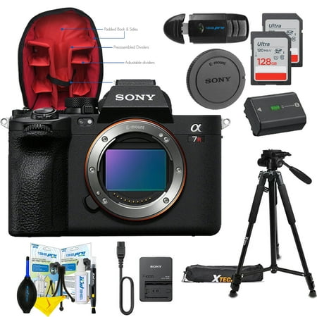 Sony Alpha 7R V Full-Frame Mirrorless Interchangeable Lens Camera (ILCE7RM5/B) (International Model) + Buzz-Photo Advanced Bundle Kit